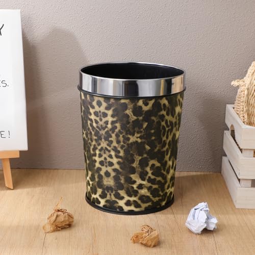 Image of Holibanna Household Garbage can Retro Style Stainless Steel Trash can 5L Round Waste Bucket for Bathroom Office Home Supply