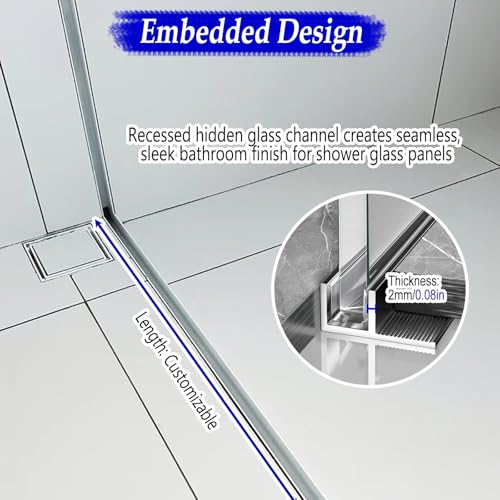 Rail profond fixe personnalisable pour sécuriser une douche en verre - 5