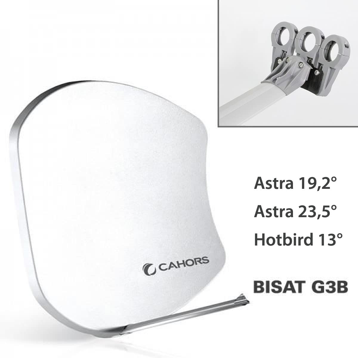 Antena multisatelitarna SMC Bisat - 3 wyjścia bez LNB, zysk 37,5 DB, Astra 19,2°, Astra 23,5°, Hotbird 13°