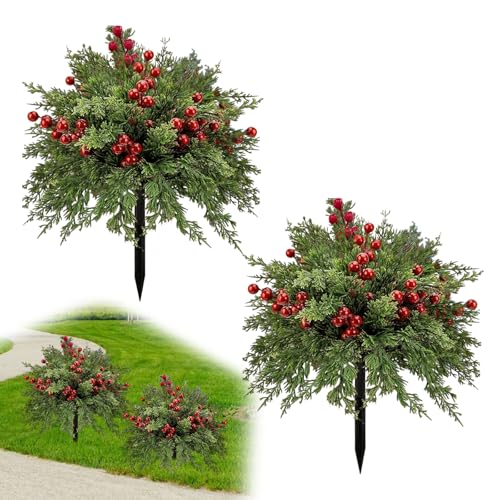 Set of 2 23'' Artificial Christmas Topiary Ball Flowers for