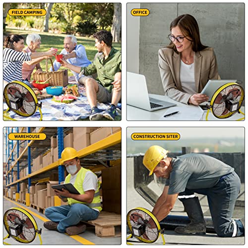 lcocove Solar Powered Fan, Battery Operated Outdoor Fan Can Running 5-24 Hours, Solar Fans For Shed,Home,Ouside,Camping,Solar fan with USB Output For Emergency Situation Without Electric