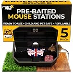 Pest X Pro Fang Pre-Baited Mouse Bait Stations – Secure Mouse Poisoning Indoor and Outdoor Use – Mice Pre Baited Bait Boxes with Brodifacoum for Effective Rodent Control (5 Pack)