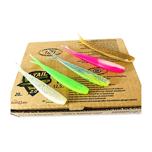 Schönheitsshop Moby Softbaits Germany V- Tail 2.0 12,5 cm Wild Mix 20 Stück Ohne PVC und ohne gifftige Weichmacher