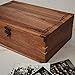 Lignotie Memory Keepsake Box - Large Wooden Box with Hinged Lid - Rustic Decorative Wood Storage Box with Chamois Leather Lining