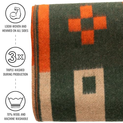 Image of Arcturus Rainier Wool Blanket, for Home or Camping, Lone Pine, Twin | 70% Wool, 550 GSM, Warm Even When Wet, Naturally Fire-Retardant, Triple-Washed, Home & Outdoor Adventures, 64 inch x 88 inch, 4.5 lb