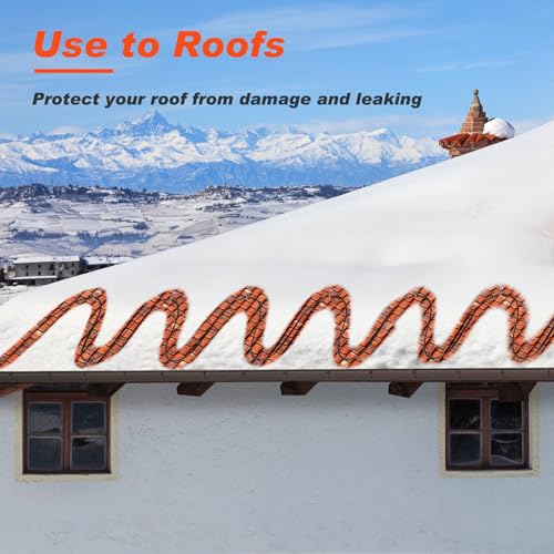 Wufoty 160Ft Heat Tape Roof Snow De-Icing, Deicing Heating Cable,Pipe (Metal And Plastic) Freeze Protected Water Pipe Heating Cable thumb #5