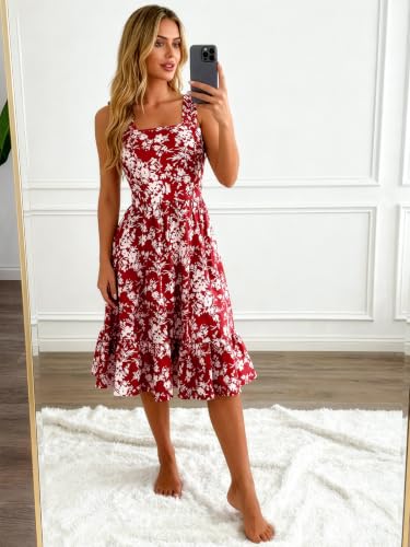 Image of Berydress Sundress for Women 2026 Cute Spaghetti Strap Summer Midi Dresses