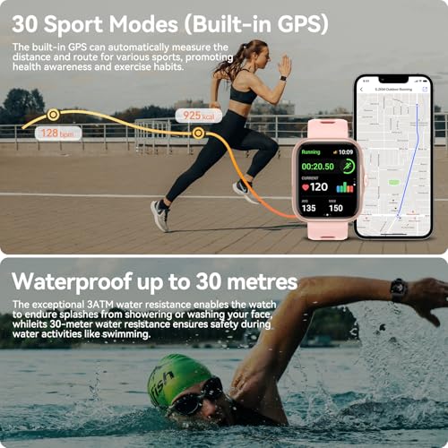 Image of Smart Watch for Men Women (Built-in GPS), Bluetooth Call Smartwatches, AMOLED Display Fitness Tracker with 3ATM Waterproof Pedometer /Calories /Heart Rate /Sleep Monitor for iOS & Android