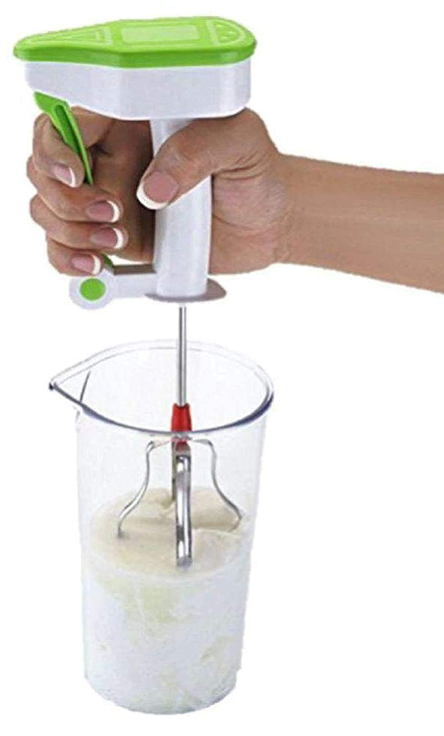 Power Free Small Stainless Steel Hand Blender Beater for Egg & Cream, Milkshake, Lassi, Butter Milk Mixer Multi Color Plastic Cage Whisk-image-17