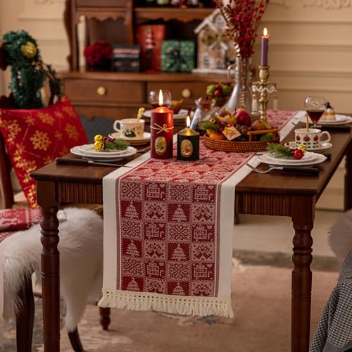 Chemin de table rustique rouge pour protéger et embellir votre table