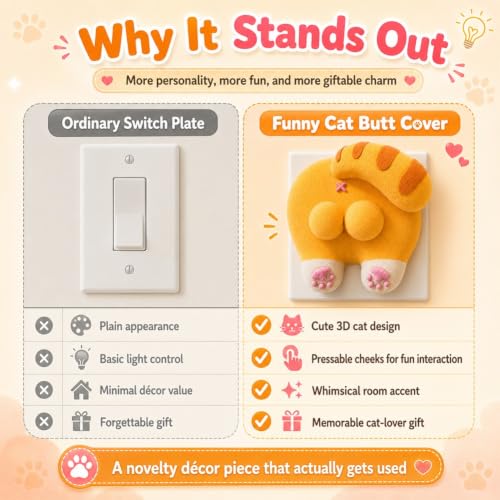 Accesorios de interruptor de gato tridimensionales para dormitorios infantiles alegres 6