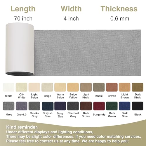 Gheeidau Canvas Repair Tape 4×70 Inch Waterproof Self-Adhesive Fabric Repair Patch for Repairing Boat Covers,Tents,Patio Umbrellas,Car Seats,Luggage,Sofas.(Grey) - Thumbnail 4