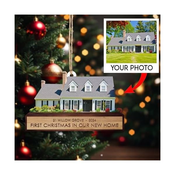 Personalized first christmas in our new home ornament custom house address ornament new home keepsake couples home ornament 2024 family ornament christmas ornament gift for friend  urban country home decor