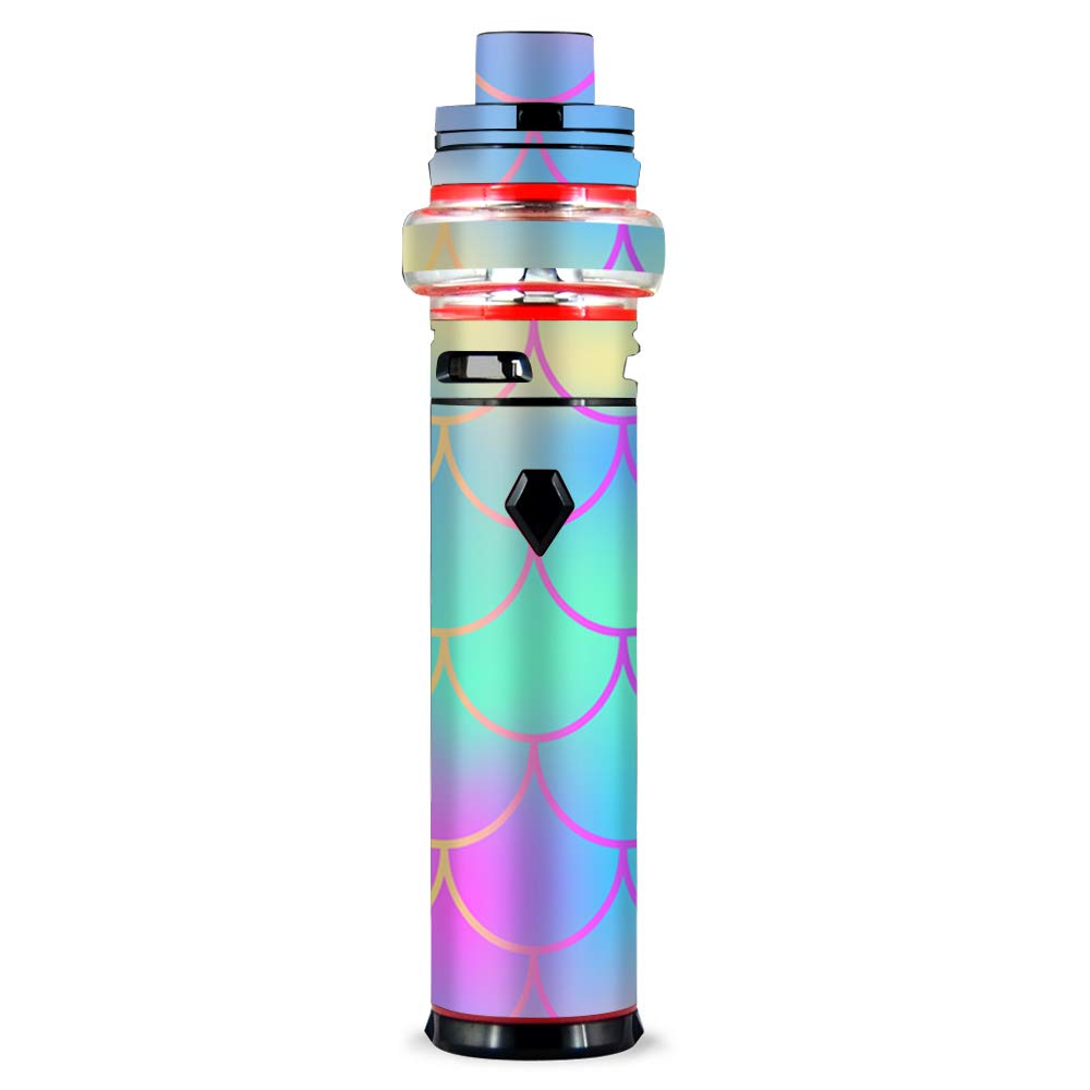 IT'S A SKIN Decal Vinyl Wrap Compatible with Smok Stick V9 MAX Kit Sticker Sleeve Cover/Pastel Colorful Mermaid Scales