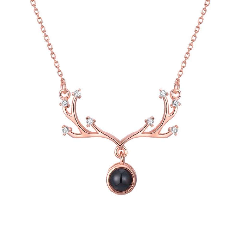 University Trendz I Love You 100 Languages Deer Horns Design Loving Memory Pendant Necklace for Girls and Women (Rosegold) (B082YXKDDM) Amazon Price History, Amazon Price Tracker