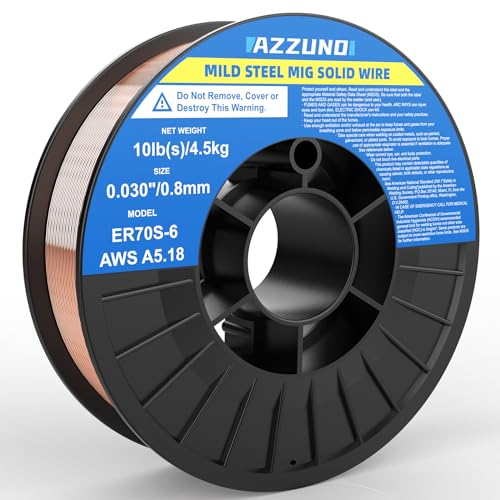 AZZUNO Mig Solid Welding Wire, ER70S-6 Mild Steel Gas Mig Wire .030