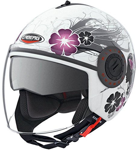 Caberg RIVIERA V2+ Open Face Motorbike Motorcycle Helmet Diva White Silver XS (53-54cm)