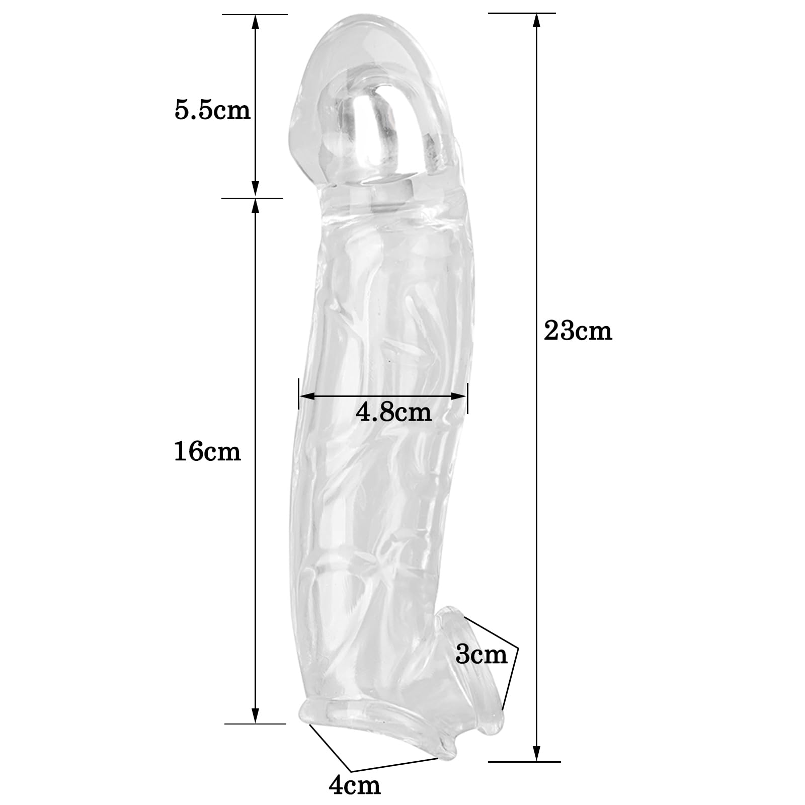 BDSMYOU Guaina Pene Sex Toys per Allungamento del Pene Maschile,Erezione Pene Forte e Duratura,Anello Antiscivolo per Testicoli,Sexytoysys Uomo,Toys Sessuali per Uomini (L)