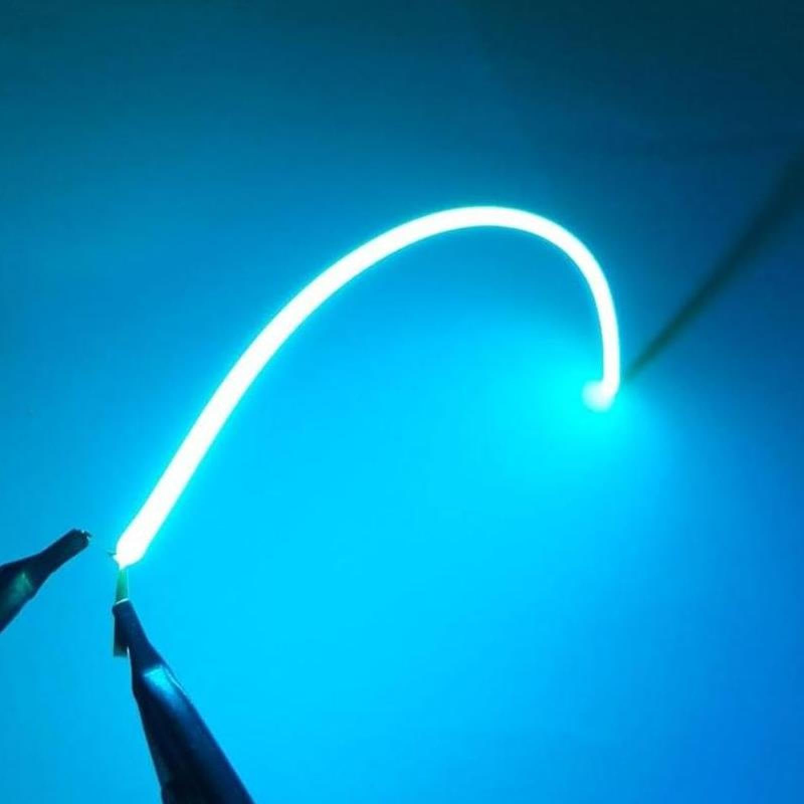 BULBEAWICK 10 Pieces Led Flexible Filament Lamp Parts,Red,Green,Dc 3V Led Diode Accessories for Light Bulbs, DIY Handmade Room Decoration Design 80MM Iceblue