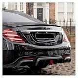 S65 Style Rear Spoiler Wing Compatible for Benz W222 S560 S500 S400 S350 S300 Saloon Rear Trunk Spoiler Caps 2013-2020 Bodykits Tuning