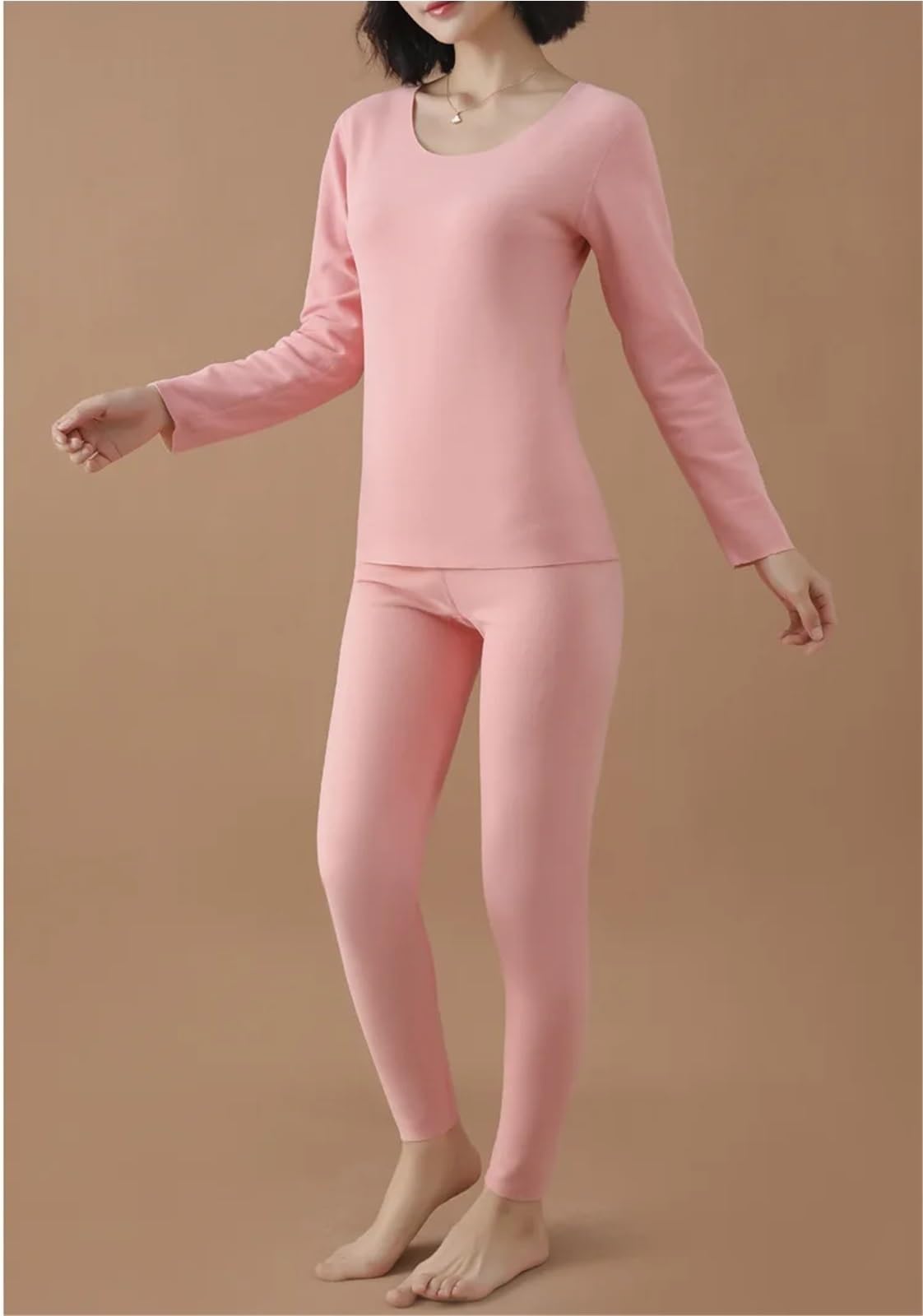 Ensemble de sous-vêtements Thermiques for Femmes, Ensemble 2 pièces, Couleur Unie, sans Couture, Longs, Collection Hiver pour Ski