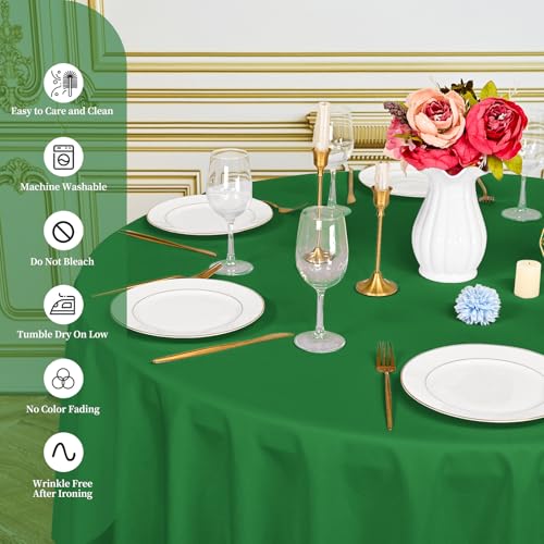 Nappe Ronde de 228 cm Vert Tissu Polyester de Qualité Supérieure Pack de 6 - 7