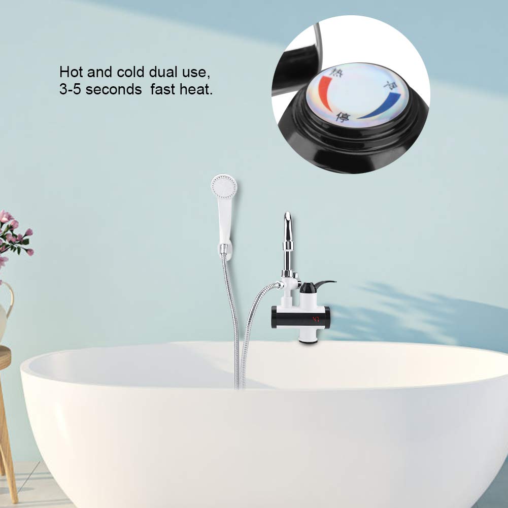 Rubinetto dello scaldacqua istantaneo, rubinetto dell'acqua calda elettrico istantaneo, rubinetto elettrico istantaneo, con display della temperatura + soffione doccia 220V(220V)
