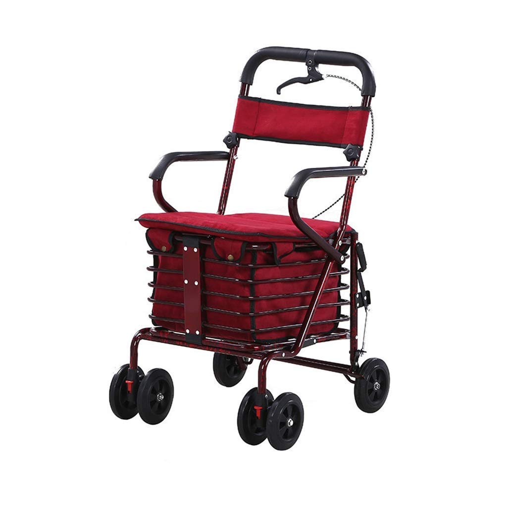 Buy Rollators Walkers Steel Pipe Folding Four Wheel Rollator Walker