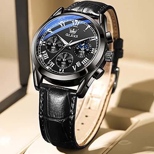 Image of OLEVS Mens Watches Stylish Chronograph Waterproof Luminous Silicon Strap Multifunction Watches for Men Business Men Wrist Watch