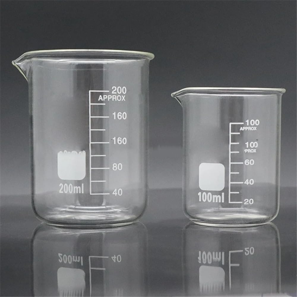 Attrezzature e forniture di laboratorio 4 pezzi/lotto Laboratorio 10ml-500ml Becher in vetro Tazza di misurazione Attrezzatura da laboratorio