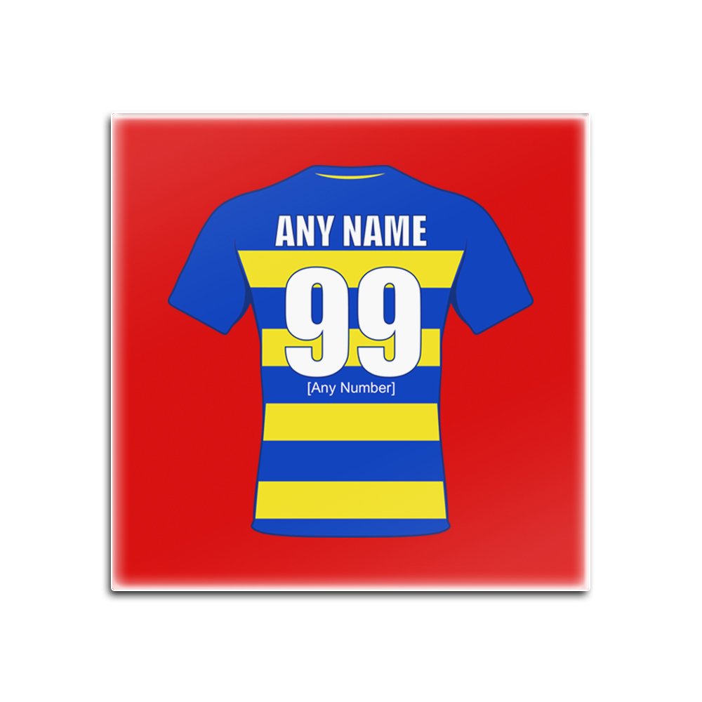 UNIGIFT Personalised Gift - Warrington Wolves Square Glass Coaster (Rugby League Design Theme, Colour Options) - Any Name/Message on Your Unique Mat Pad - The Wire