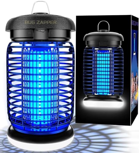 seenlast Bug Zapper, 4200V 15W UV Insect Pest Fly Killer, Electric Mosquito Zapper for Indoor and Outdoor, Waterproof Mosquito Killer Lamp for Flying Insect Control