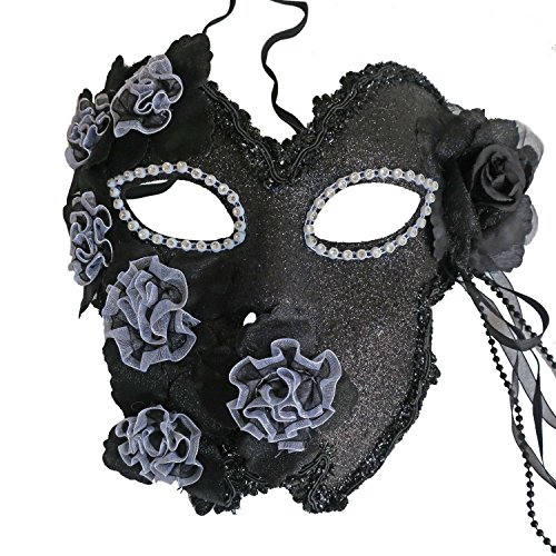 Flower Venetian Masquerade Full Face Lace Women Eye Mask for Costume Mardi Gras