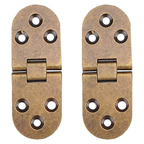 Folding Flip Top Hinge, Tiberham 180 Degree Round Edge Sewing Machine Table Hinge, Heavy Duty Retro Style Butler Tray Backflap Hinges for Folding Table Cabinet Closet Door Furniture (Pack of 2) Cover