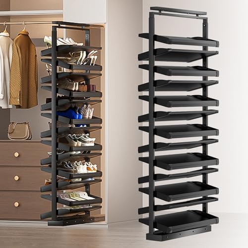 Étagère à chaussures réglable et meuble de rangement vertical 11 niveaux
