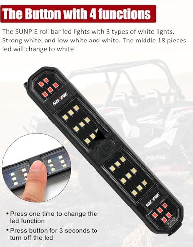 Image of SUNPIE UTV Dome Light Battery Powered SXS Interior Lights White&Red,1 Pack