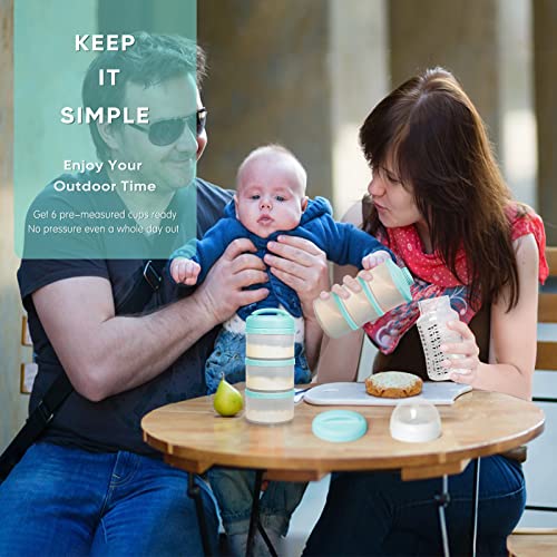 Image of Termichy Stackable Formula Dispenser Portable Milk Powder Container, 2 Pack, Mint