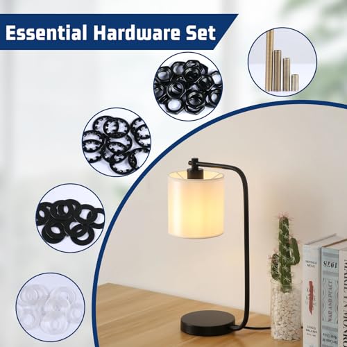 Image of Lamp Repair Hardware Kit-5 Size Thread Lamp Pipe Nipples,20 Lock Nuts,3 Type of Washers,Total 60 Pieces Lamp Repair Hardware Assortment Pack,Perfect for Assembly Lamp and Lamp DIY (Black)