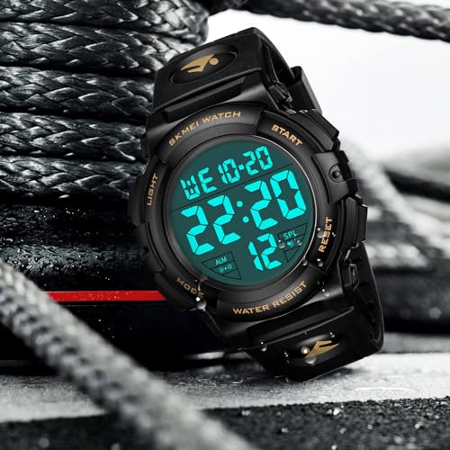 CIVO Mens Digital Watch Sports Military Big Numbers Large Face Army LED Back Light Casual Watch for Men Rubber - Image 5