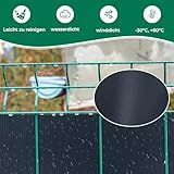 Sichtschutzstreifen Zaun 35 m x 19 cm inkl.20 Clips, Sichtschutz Zaunfolie PVC Sichtschutzstreifen Doppelstabmatten für Gartenzaun, Balkon/Diverse Farben