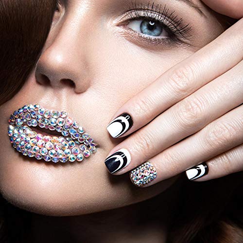 image for EBOOT 1440 Pack Crystal Flat Back Rhinestone Round Diamante Gems, Non-