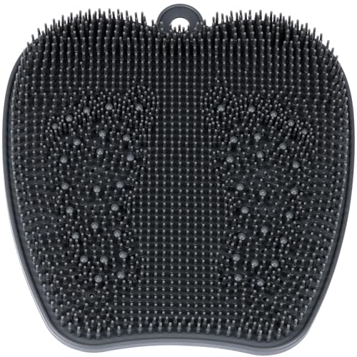 FIVAVA Cepillo grande para limpiar los pies, silicona antideslizante, cepillo de masaje de pies con ventosa para exfoliar y masajear (30 x 28 cm)