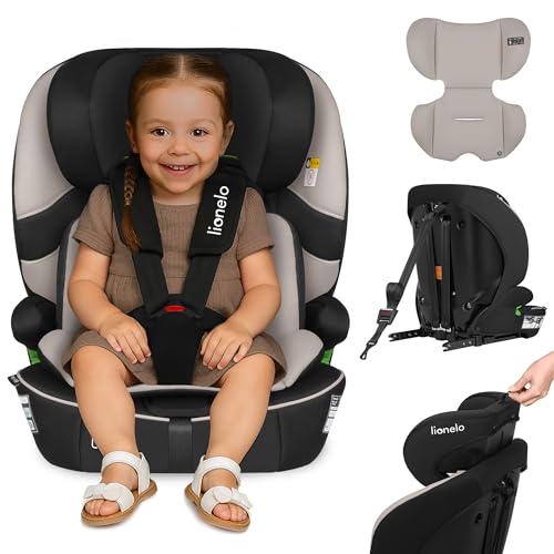 LIONELO Seggiolino Auto BILLY i-Size per Bambini 76–150 cm (15 mesi–12 anni) Installazione ISOFIX o cintura, Poggiatesta 10 Liveli, Protezione laterale, TopTether, Cinture a 5 punti, Ultima Norma R129