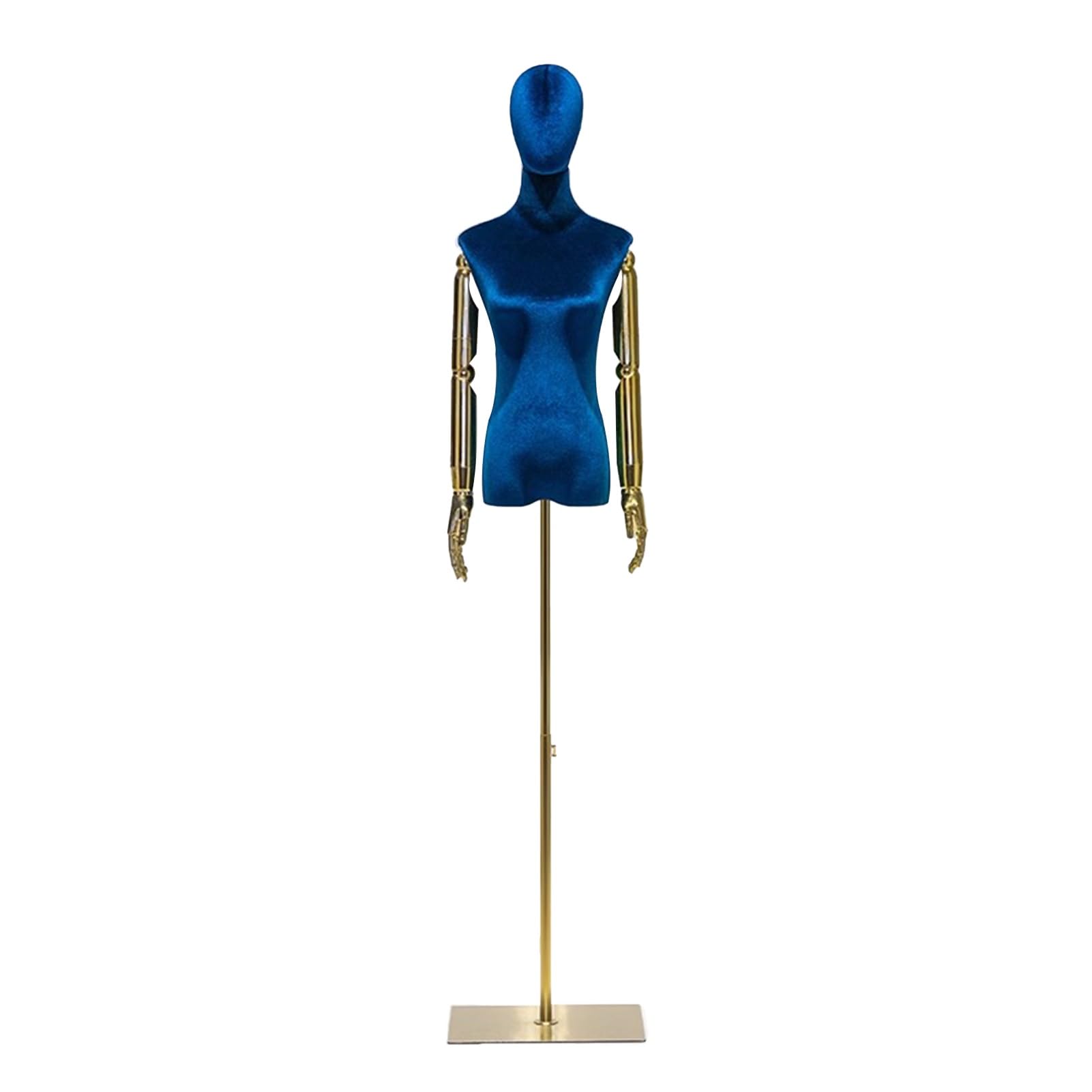 Schaufensterpuppe Aus Samt, Weiblicher Torso, Höhenverstellbar Von 165–180 cm, Für Brautkleider, T-Shirts, Blau, Größe S