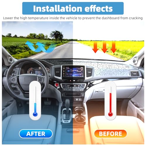 Image of Dash Cover Mat for Honda Pilot 2016-2022 & Ridgeline 2017-2025 & Passport 2019-2025 Non-Slip Dashboard Cover Mat Sunshade UV Rays Protector Interior Accessories