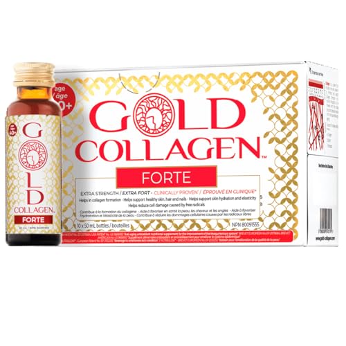 Gold Collagen Forte | The Original #1 Liquid Collagen Anti Aging Beauty Supplement | Marine Collagen Drink with Hyaluronic Acid, Antioxidants, Vitamins & Minerals for Skin, Hair, Nails | 10 Day