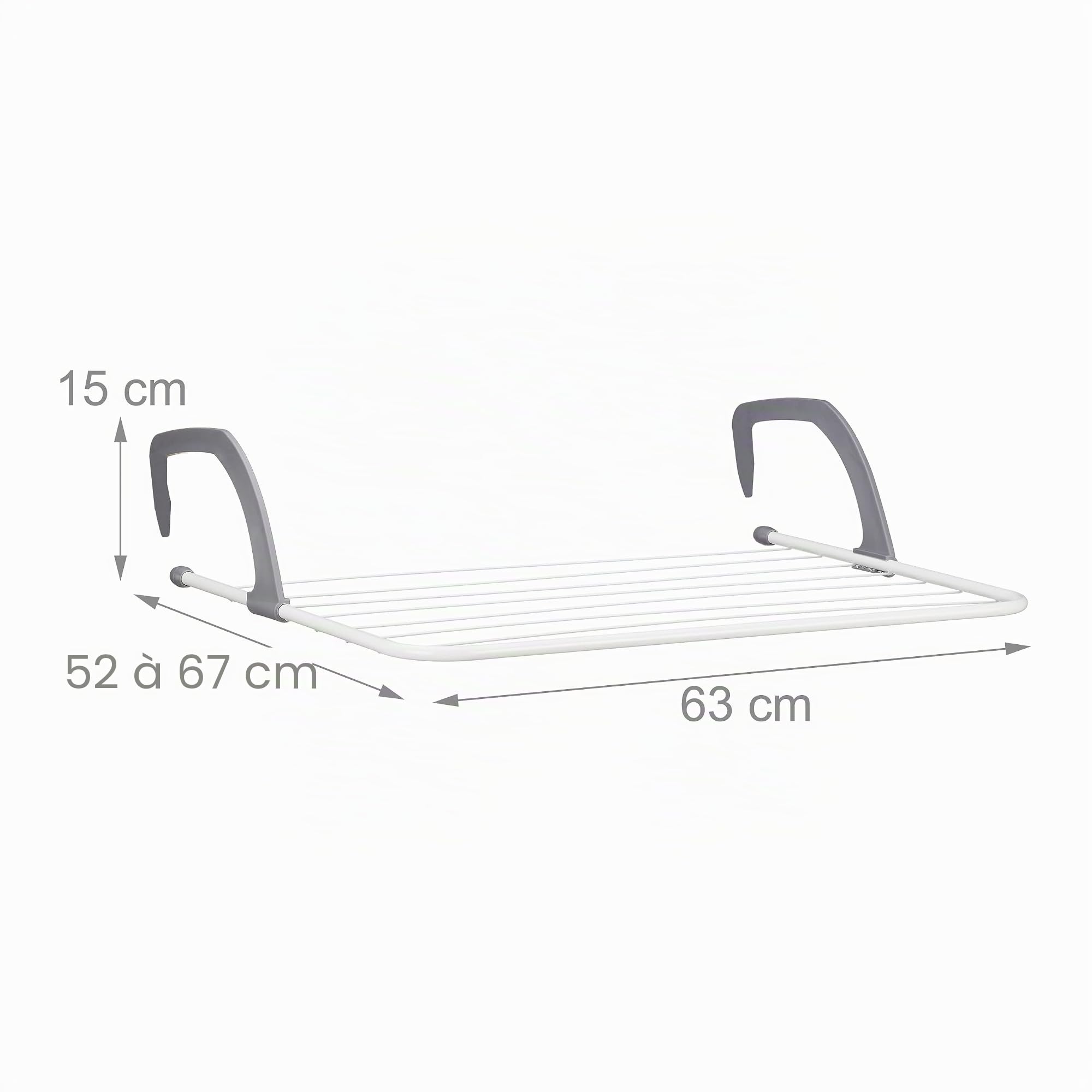 Relaxdays Étendoir, Lot de 2, sèche-Linge à accrocher, pour Balcon, radiateur & Camping, Peu encombrant, 7 Cordes séparées, Blanc