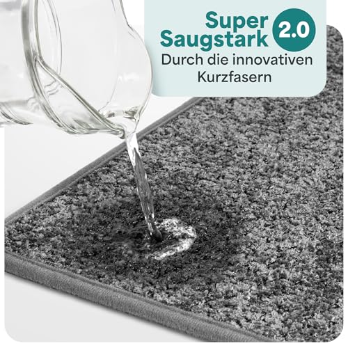 Bodenständig® Badematte rutschfest waschbar - Badvorleger Dunkelgrau – Ansicht 8