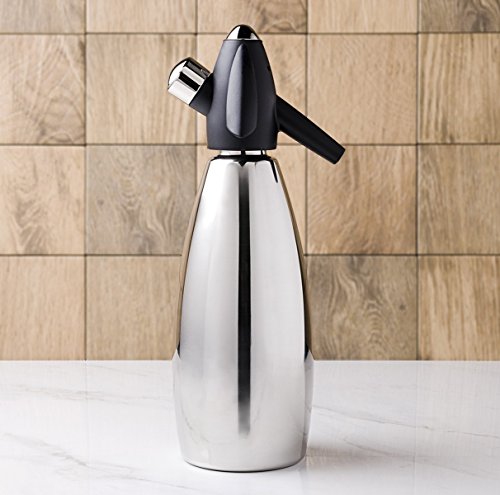 Visiodirect Siphon à Eau de Seltz en Acier Inoxydable et Plastique - 1 Litre