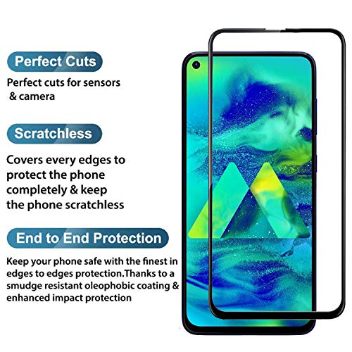 Image of Screen Protector for Samsung Galaxy A60 | M40 | M40s (Black) Tempered Glass Edge-to-Edge 6D Screen Guard With Installation Kit